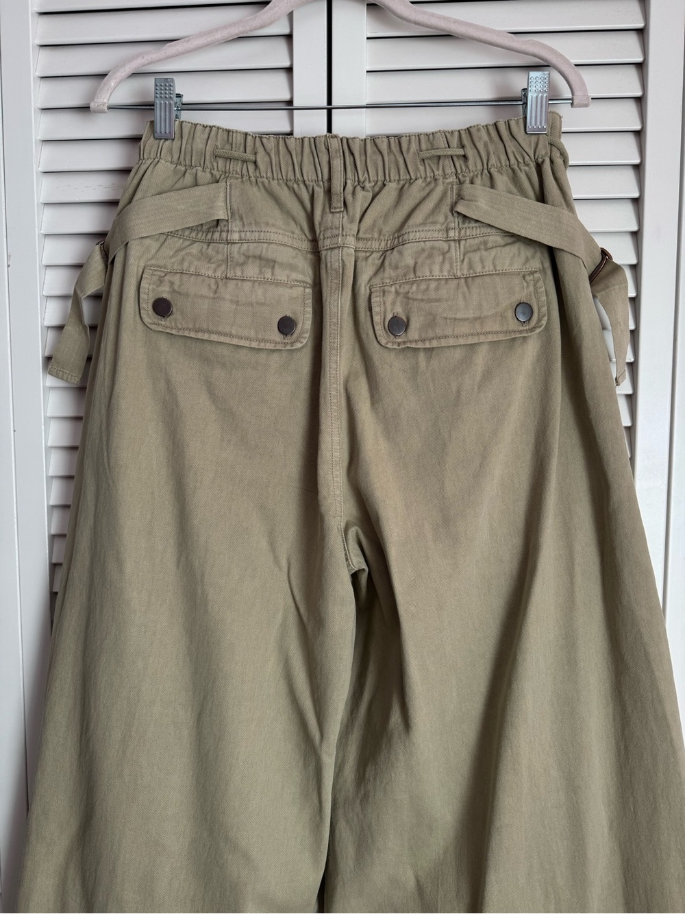 Free People Julien Wide Leg Chino Pants Trouser Chinchilla Streetwear Medium NWT - Picture 8 of 12